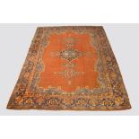 Ushak carpet, west Anatolia, circa 1930s-50s, 11ft. 8in. X 9ft. 2in. 3.56m. X 2.80m. Overall wear,