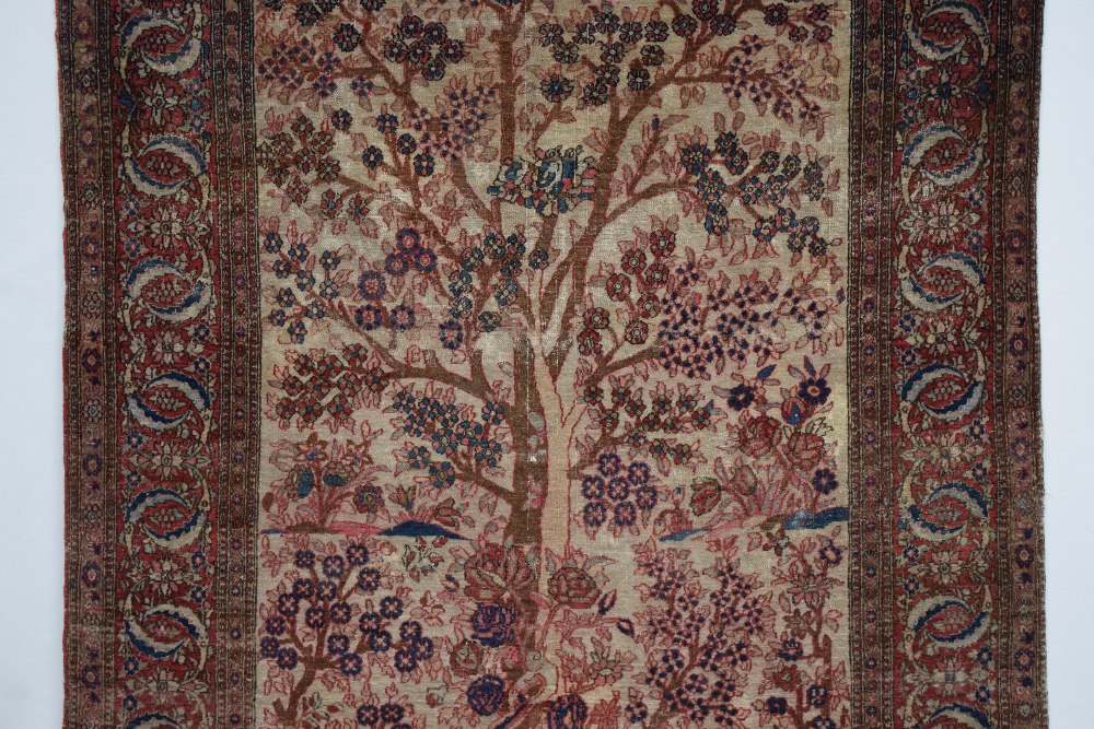 Esfahan tree of life rug, central Persia, early 20th century, 6ft. 9in. X 4ft. 4in. 2.05m. X 1. - Image 3 of 7