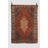 Mazlaghan rug, north west Persia, circa 1930s, 6ft. 6in. X 4ft. 5in. 1.98m. X 1.35m. Overall even