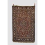 Kashan rug, west Persia, circa 1940s-50s, 6ft. 8in. X 4ft. 3in. 2.03m. X 1.30m. Some wear in
