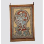 Kalamkari, south east India, 20th century, 73in. X 49in. 185cm. X 125cm. Now laid on hessian backing
