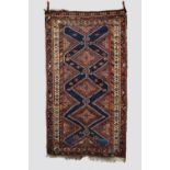 Kurdish rug, north west Persia, circa 1930s, 7ft. 9in. X 4ft. 4in. 2.36m. X 1.32m. Overall even wear