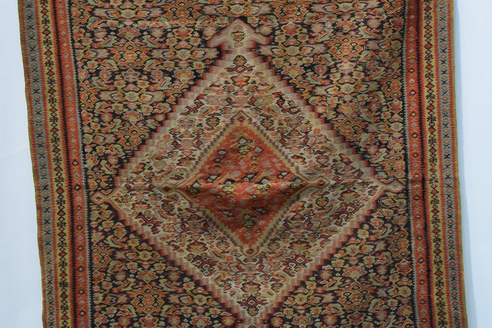 Two rugs, the first: Senneh ghileem, north west Persia, early 20th century, 6ft. 3in. X 4ft. 2in. - Image 3 of 13