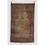 Esfahan prayer rug, central Persia, early 20th century, 7ft. 5in. X 4ft. 7in. 2.26m. X 1.40m.
