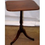 A Regency mahogany occasional table, the faded rectangular top with a fluted edge, the ring turned