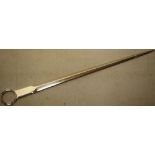 A George III silver meat skewer, with a reeded ring handle, 11in (28cm) Makers Eley & Fearn,