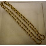 A gold coloured metal plaited chain necklace, 29in (74cm) 73.75gm