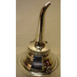 An early Victorian Scottish silver wine funnel, the strainer bowl with a leaf chased border with a