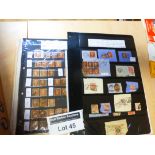 Stamps : GB - penny reds on card and also various