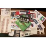 Stamps : Box GB Sets and singles in 2 Windsors and 2 boxes – lots of Face val. Also Stockbook
