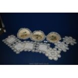 A quantity of hand-painted silk Coasters and miscellaneous lace mats