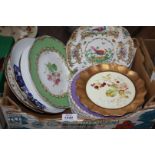 A quantity of plates to include blackberries, oriental birds, soup dishes, etc.