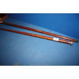A Walking Cane with 9ct gold top and a modern three piece Collapsible Walking Cane
