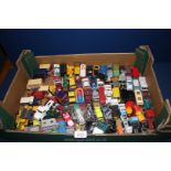 A large quantity of Matchbox cars, lorries, vans, etc.