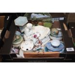 A quantity of china including a Spode plate by Susie Whitcombe of English Thoroughbred, Wedgwood,