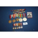 A Set of five WWII Medals including Defence & War, 1939-1945, Africa & Italy Stars,