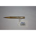 A 9ct gold Propelling Pencil, 3 3/4'' long.