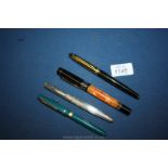 Four vintage Fountain Pens