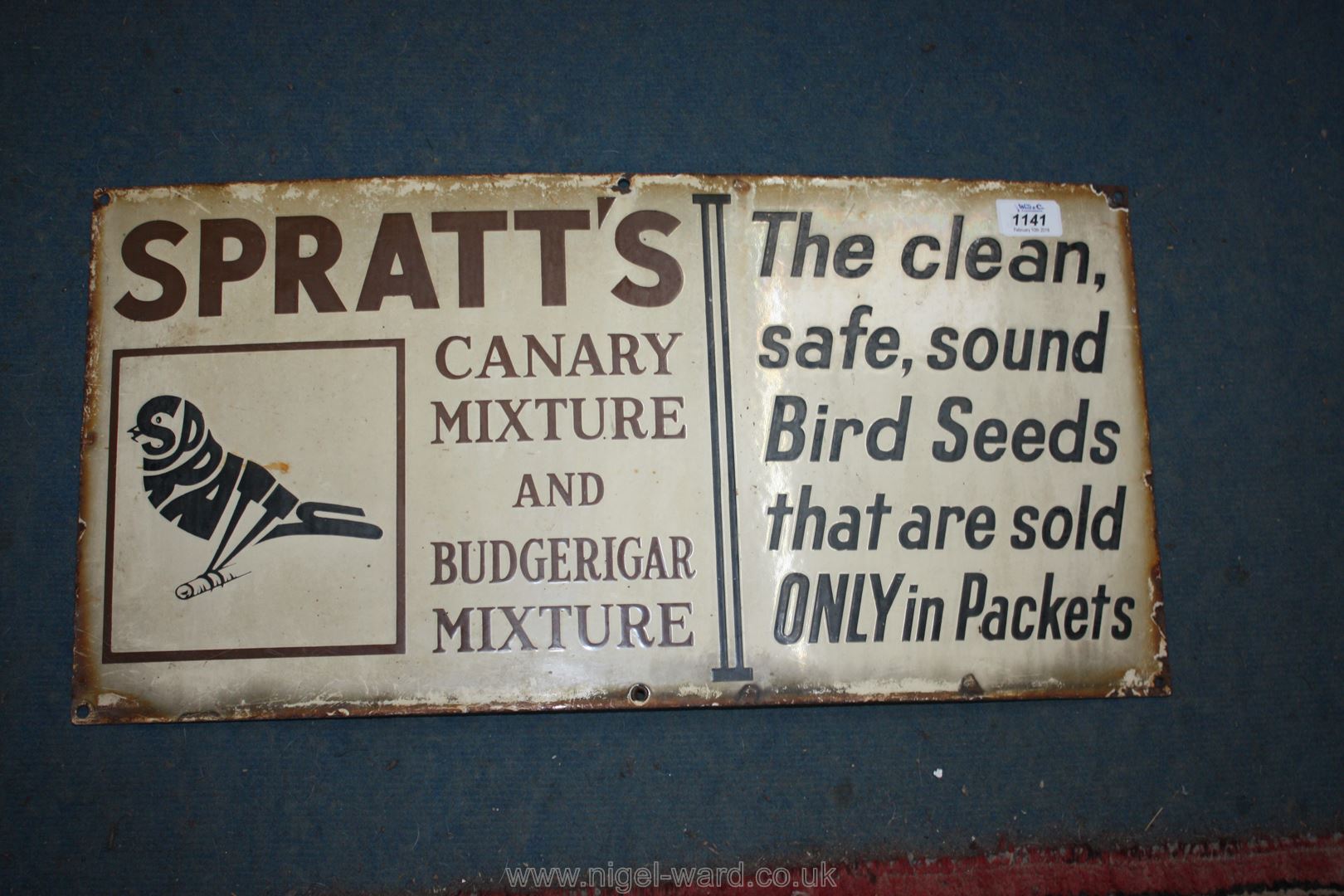 A Spratts Canary Seed enamel Sign