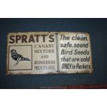 A Spratts Canary Seed enamel Sign