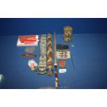 Miscellaneous oriental items including games, cards, comb,