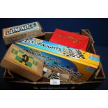 A boxed Chess and Draughts Set, a Dominoes Set, a Roulette Wheel, Draughts and Chess Board,
