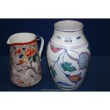 A 1920's Honiton Vase and a 1930's Hancock & Son Jug.