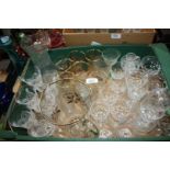 A quantity of glass including wine, lemonade set, sundae dishes, sherry glasses, etc.