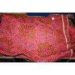 A Bedspread lightly quilted in cerise and gold