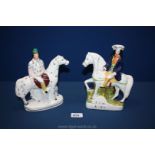 Two Staffordshire flat-backs including Tom King and a gentleman of horseback.