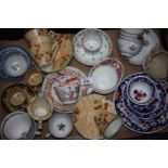 A quantity of 19th c. Cups and saucers in various patterns, etc.