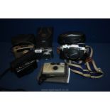 A quantity of Cameras including Olympus, Canon Power Shot A710, cased Olympus OM10,