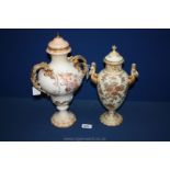 Two Royal Bonn Vases by Frane Mehlen, 14'' high, circa 1890's.