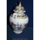 A Carl Thiene/Dresden lidded Vase, 7 1/2'' tall.