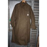 A Royal Artillery khaki great Coat dated 1938