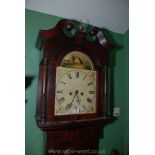 A Mahogany cased Long-case Clock having an 8 day movement striking the hours on a bell,