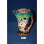 A Burleigh Art Deco Jug "The Village Blacksmith" in relief hand painted design,