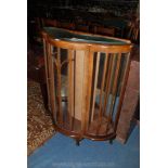 A good 1930's Walnut bow fronted china Display Cabinet,