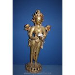 A large free standing Indian bronze Figure, the Goddess Tara,
