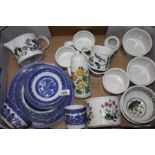 A quantity of china including Portmeirion 'Botanic Garden cups, planters, jug, etc.