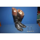 A pair of gents black and tan leather Riding Boots