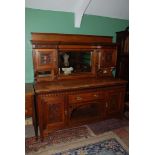 A substantial Victorian Oak mirrorback Sideboard,