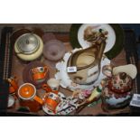 A large quantity of china including small orange coffee set a/f, biscuit barrel,