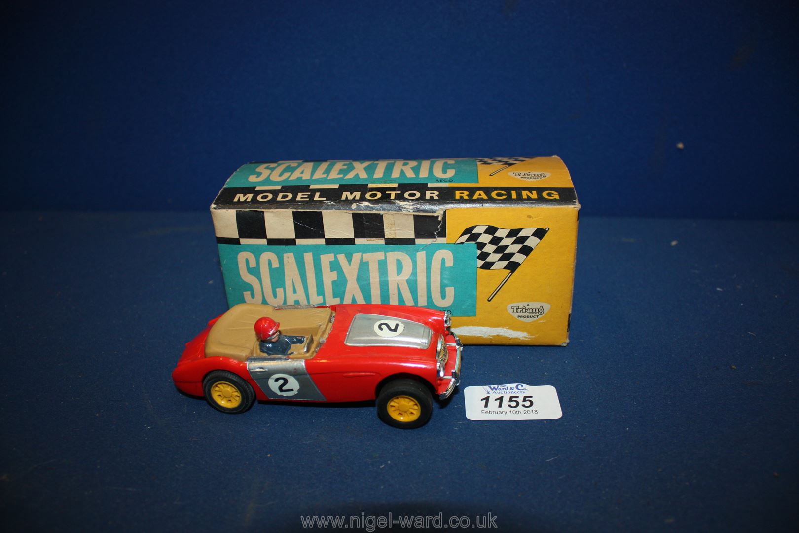 A Scalextric Austin Healey car in original box