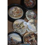 Seven Prattware pot Lids,