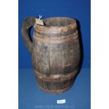 A field Cider Jug of barrel form, 19th century originally from the 'Sun Inn, Longtown'.