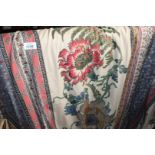 A pair of vintage 'Liberty' fabric Curtains with pinch pleat headings and interlining,