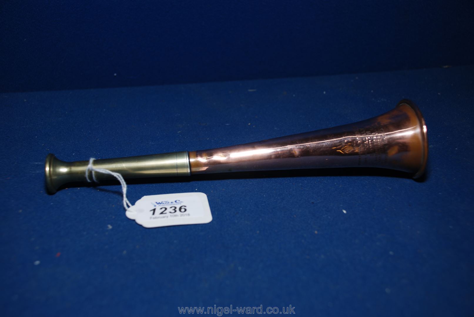 A brass Hunting Horn by Swaine & Adeney, 185 Piccadilly, London, Proprietors of Kohler & Son, - Image 2 of 2