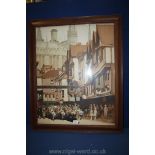 A framed Poster c1920's of Stonegate,