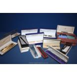 A quantity of presentation cased Pens/Pen sets and others by Waterman, Parker, Quill, etc.